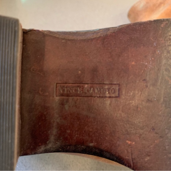 Vince Camuto sz 8 Maxon Caramel Leather Women's Ankle Western Boots Distressed - Picture 7 of 9